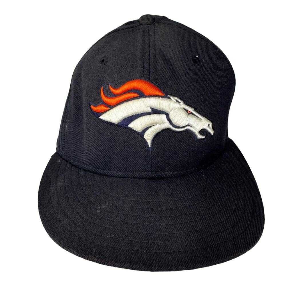 Vintage New Era Denver Broncos NFL Wool Hat Fitted 6‎ 3/4 Bill Romanowski Signed
